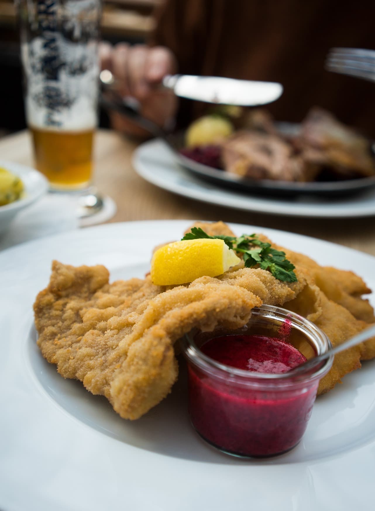 Schnitzel from a restaurant in Heidelberg 