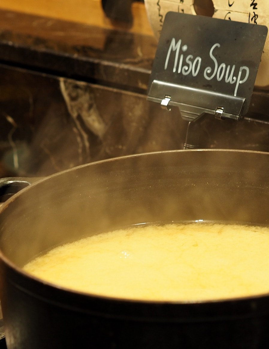 Japanese dish: Miso soup in a sushi bar