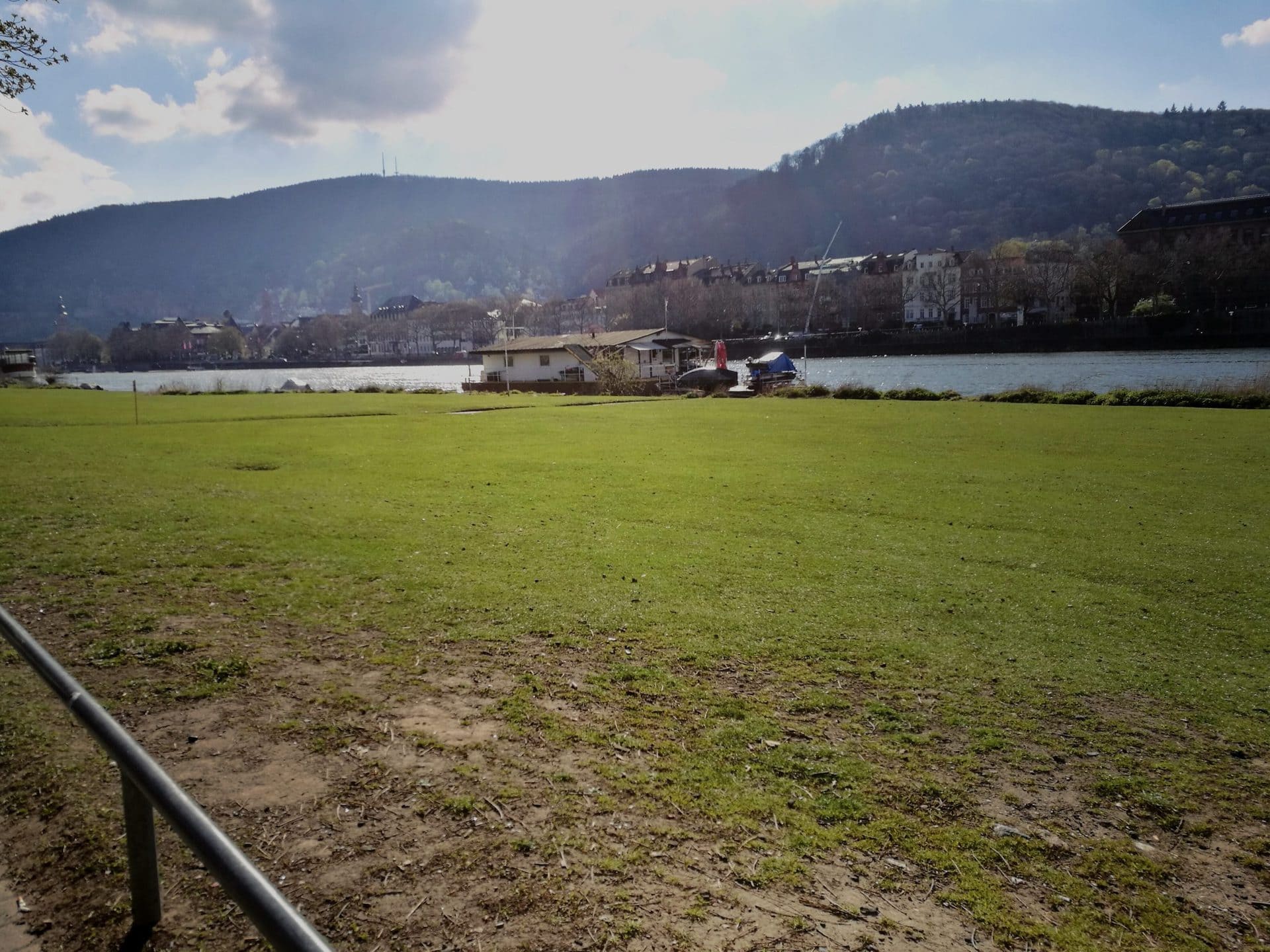 Excursion boat on the Neckar in front of Heidelberg's Old Town